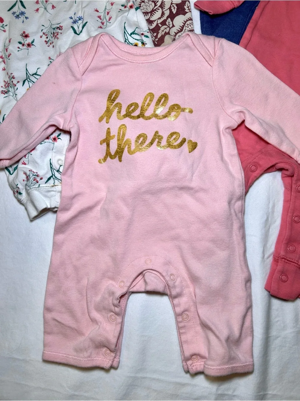 8 Piece Baby Girl Long Sleeve One Piece Bodysuit Bundle - 0-3 Mo Great Condition